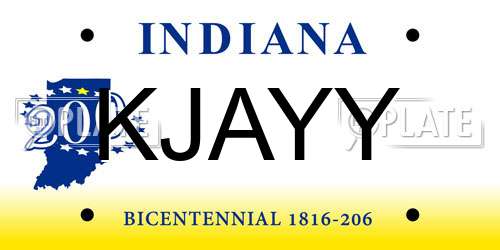 KJAYY Indiana License Plate