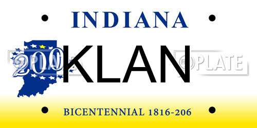 KLAN Indiana License Plate