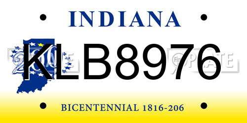 KLB8976 Indiana License Plate