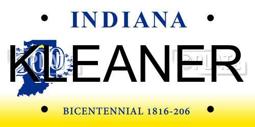 KLEANER Indiana License Plate