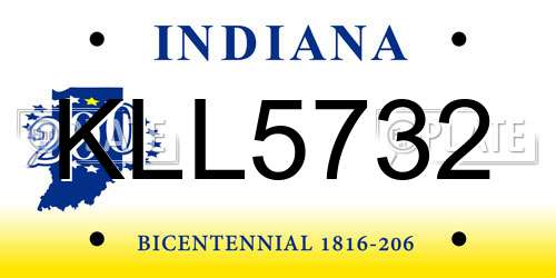 KLL5732 Indiana License Plate