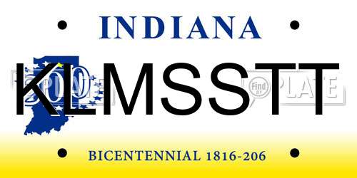 KLMSSTT Indiana License Plate