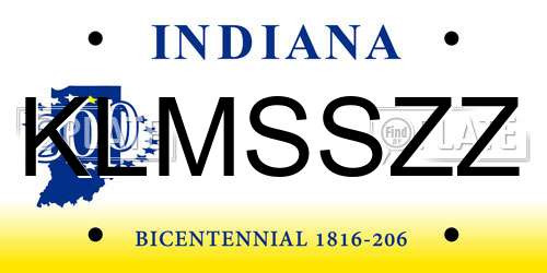 KLMSSZZ Indiana License Plate