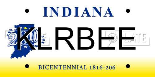 KLRBEE Indiana License Plate