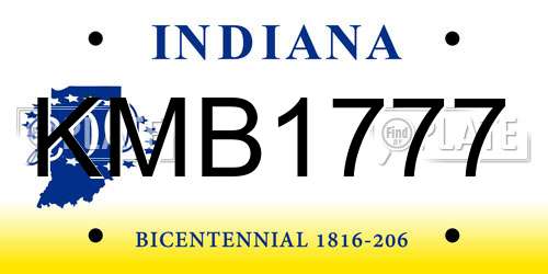 KMB1777 Indiana License Plate