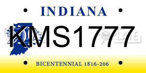 KMS1777 Indiana License Plate