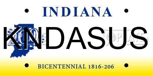 KNDASUS Indiana License Plate