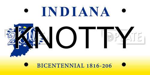 KNOTTY Indiana License Plate