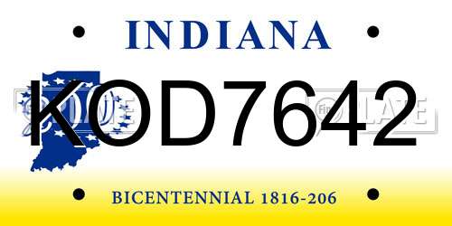 KOD7642 Indiana License Plate