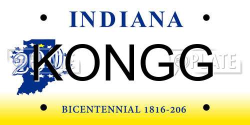 KONGG Indiana License Plate