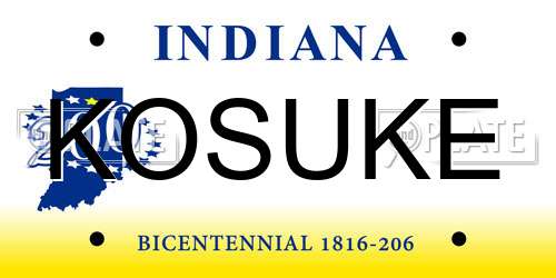 KOSUKE Indiana License Plate