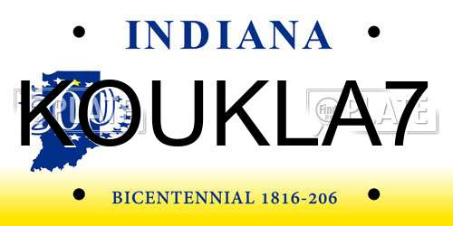 KOUKLA7 Indiana License Plate