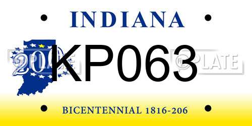 KP063 Indiana License Plate