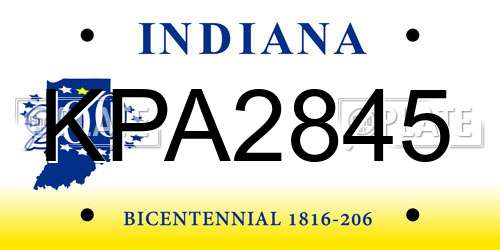 KPA2845 Indiana License Plate
