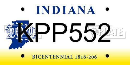 KPP552 Indiana License Plate