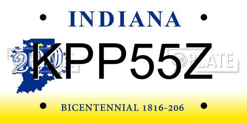 KPP55Z Indiana License Plate