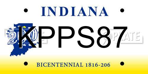 KPPS87 Indiana License Plate