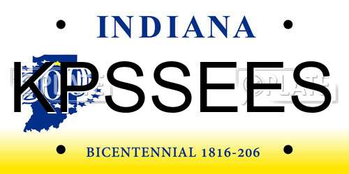 KPSSEES Indiana License Plate
