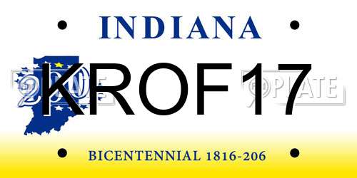 KROF17 Indiana License Plate