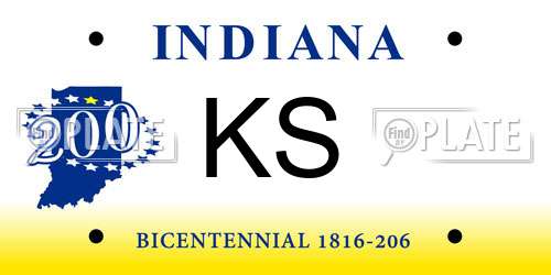 KS Indiana License Plate