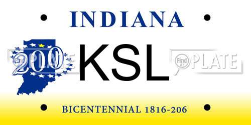 KSL Indiana License Plate