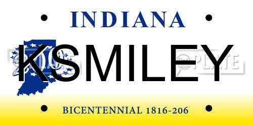 KSMILEY Indiana License Plate