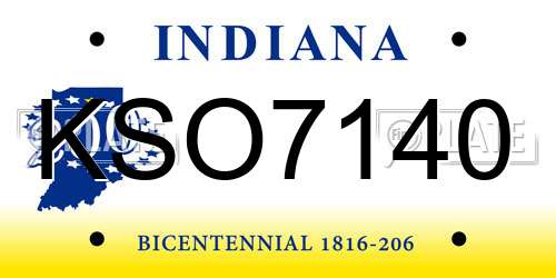 KSO7140 Indiana License Plate