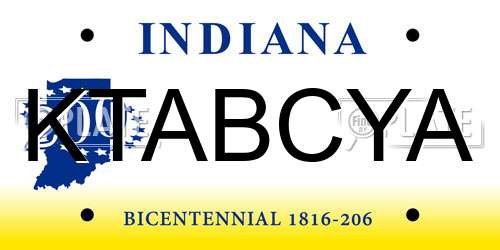 KTABCYA Indiana License Plate