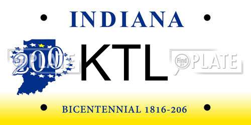 KTL Indiana License Plate