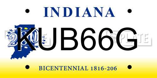 KUB66G Indiana License Plate