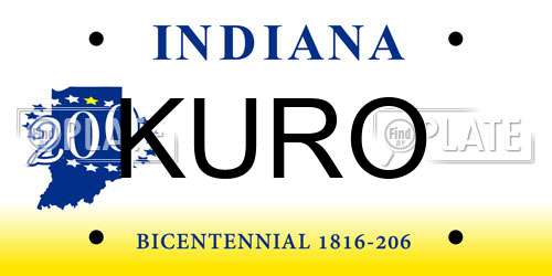 KURO Indiana License Plate