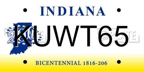 KUWT65 Indiana License Plate