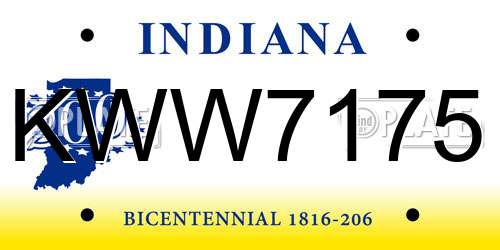 KWW7175 Indiana License Plate