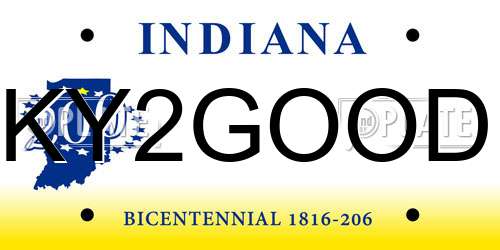 KY2GOOD Indiana License Plate