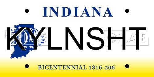 KYLNSHT Indiana License Plate