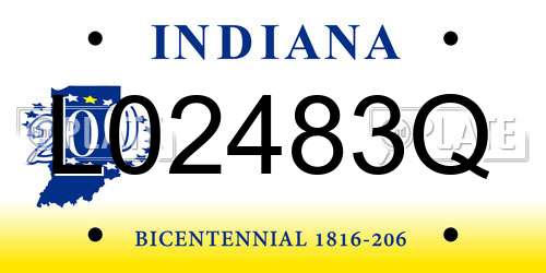 L02483Q Indiana License Plate