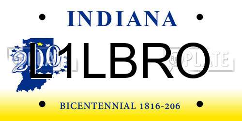 L1LBRO Indiana License Plate