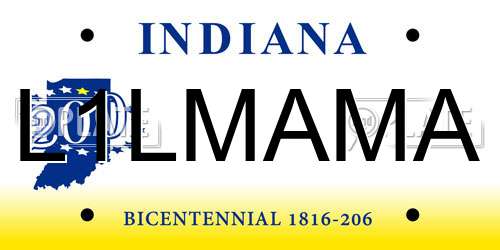 L1LMAMA Indiana License Plate