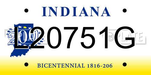 L20751G Indiana License Plate