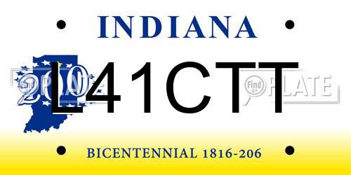 L41CTT Indiana License Plate