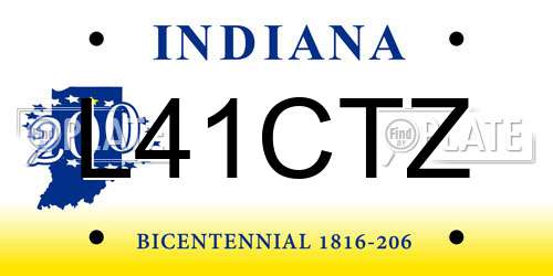 L41CTZ Indiana License Plate