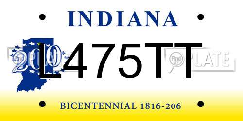 L475TT Indiana License Plate