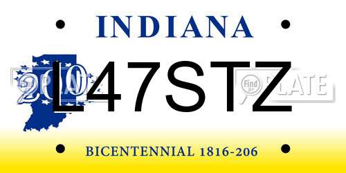 L47STZ Indiana License Plate