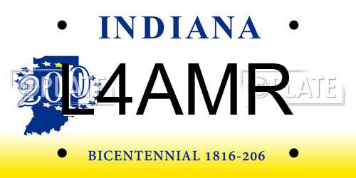 L4AMR Indiana License Plate
