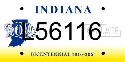 L56116 Indiana License Plate
