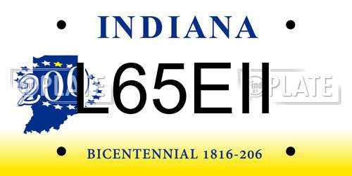 L65EII Indiana License Plate