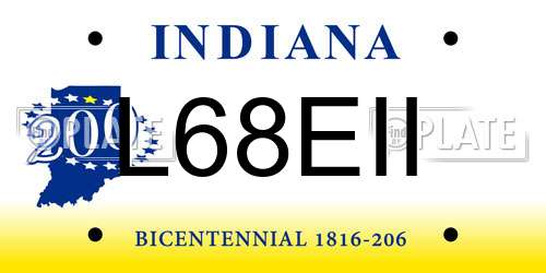 L68EII Indiana License Plate