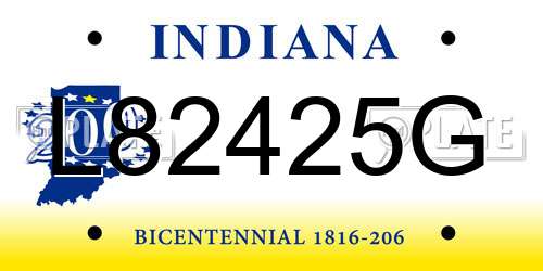 L82425G Indiana License Plate