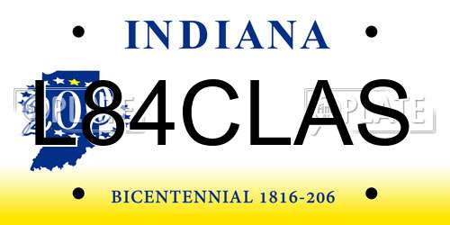 L84CLAS Indiana License Plate
