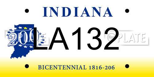 LA132 Indiana License Plate